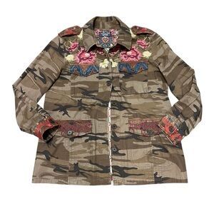 Johnny Was Rialto Military Embroidered Boho Jacket